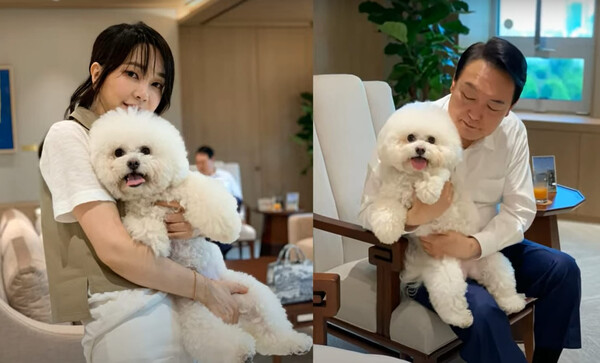 윤석열 대통령 부부는 반려동물에 대한 애정을 자주 드러냈다. 사진=연합뉴스 제공.